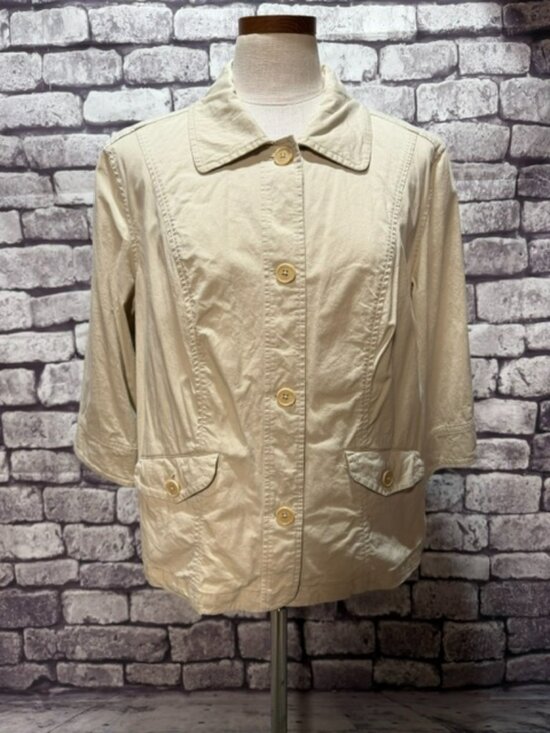 Talbots Jackets & Blazers - Talbots Khaki Button Down Jackey Size 16WP